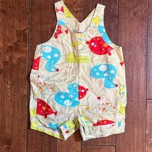 Confetti Colorful baby Overalls ducky alligator 6M